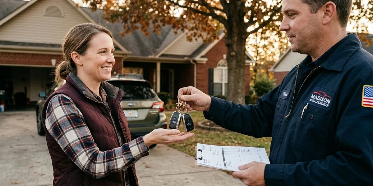 Customer receiving programmed transponder keys at home