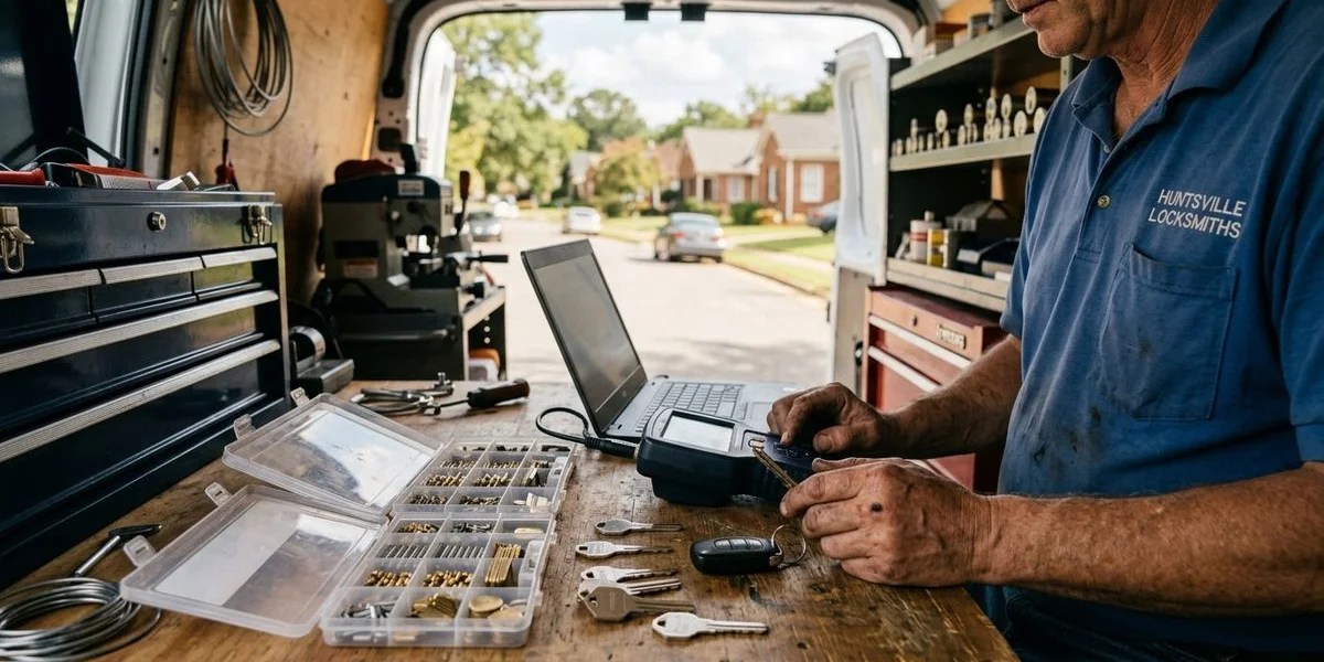 Inside the Huntsville Locksmiths service van